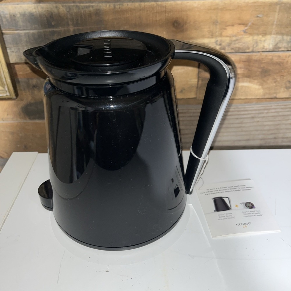 Keurig 2.0 Black Double-Walled Plastic 32oz K-Carafe Coffee Pot w/ Pitcher & Lid